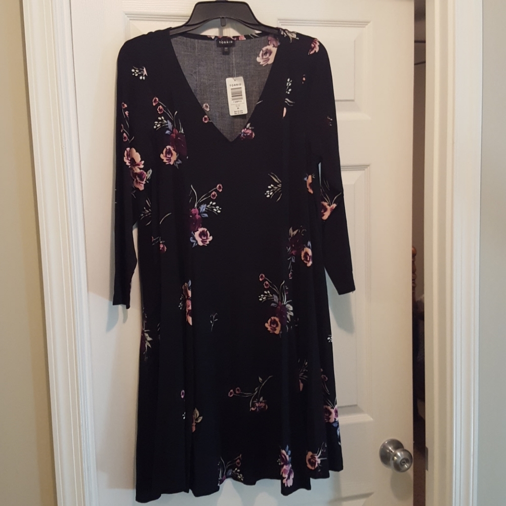 Torrid black floral dress